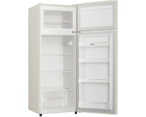 Geöffneter Kühlschrank mit Gefrierfach oben