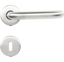 Poignée de porte en acier inoxydable avec rosace de clé