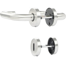 Garniture de poignée de porte en acier inoxydable avec rosettes