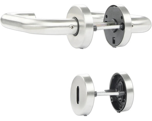 Garniture de poignée de porte en acier inoxydable avec rosettes