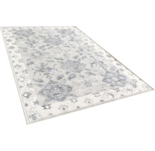Tapis gris avec motif floral et bordure