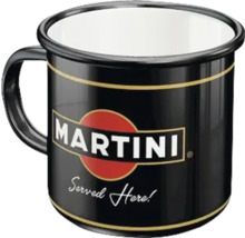 Tasse noire en émail avec logo Martini