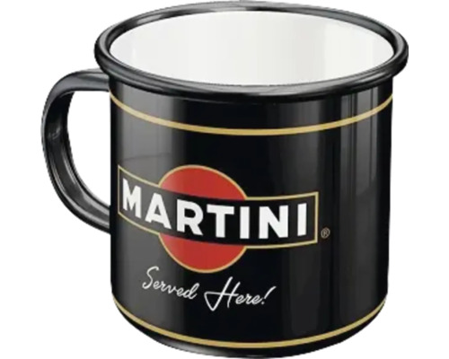 Tasse noire en émail avec logo Martini