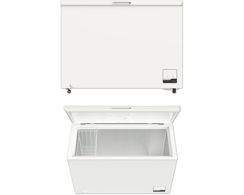 Congélateur coffre Glacière PKM 112,5 x 83,5 x 61 cm réfrigérateur 299 l congélateur 299 l Congélateur coffre autonome avec couvercle, fermé et ouvert