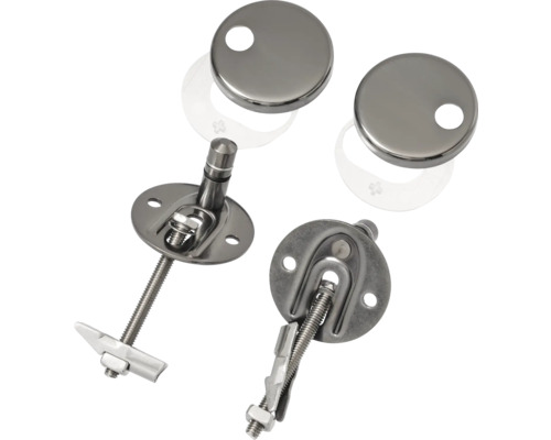 Befestigungsmaterial für WC-Sitze, bestehend aus Schrauben und Abdeckungen