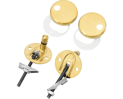 Befestigungsset für Toilettendeckel, bestehend aus Schrauben, Muttern und Abdeckkappen