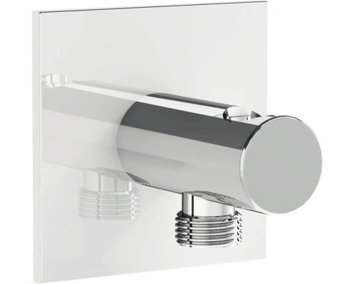 Coude de raccordement au mur Support de douche VitrA Suit chrome brillant A42832 Robinet d''arrêt d''angle avec rosace pour installations sanitaires
