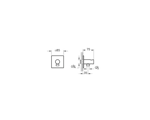 Dessin technique d''un accessoire de salle de bain avec dimensions