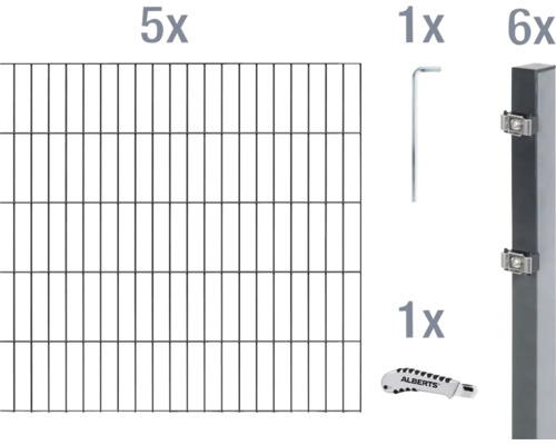 Kit complet avec éléments de clôture, poteaux, clé Allen et cutter