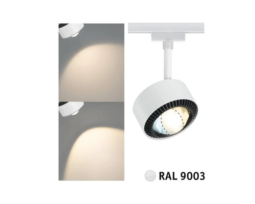 Weisse LED-Strahler für Schienensystem mit unterschiedlichen Lichtstimmungen