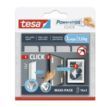Tesa Powerstrips Click, grand modèle, charge maximale 7,2 kilogrammes