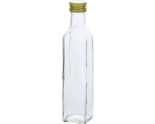 Glasflasche eckig 250 ml