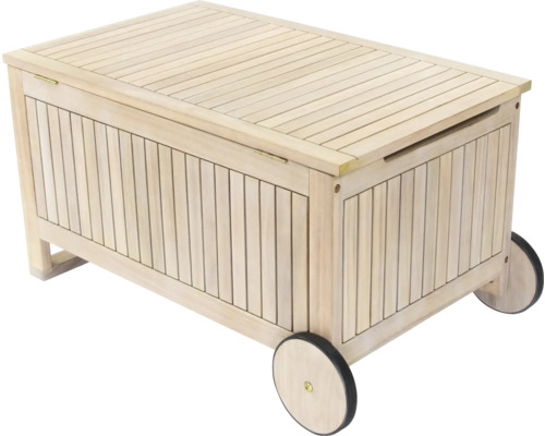 Holzkiste mit Rollen zur Aufbewahrung für den Aussenbereich