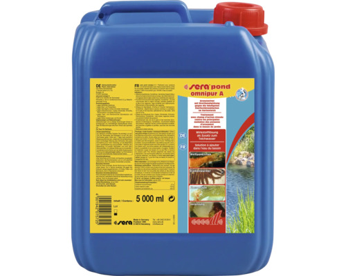 Produits pharmaceutiques sera pond omnipur S 5 l Sera Pond Omnipur A médicament contre les maladies des poissons d''ornement dans le bassin de jardin, 5000 ml