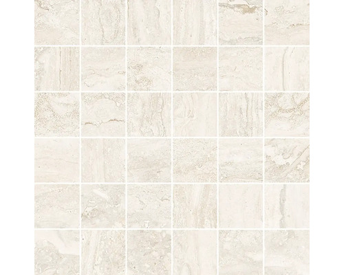 Feinsteinzeug Wand- und Bodenfliese PALATINO ivory BxLxS 30x30x0.9 cm Mosaikfliese aus Travertin für Wand und Boden