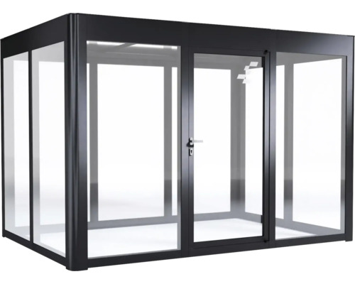 Toit de terrasse autoportant en verre et métal