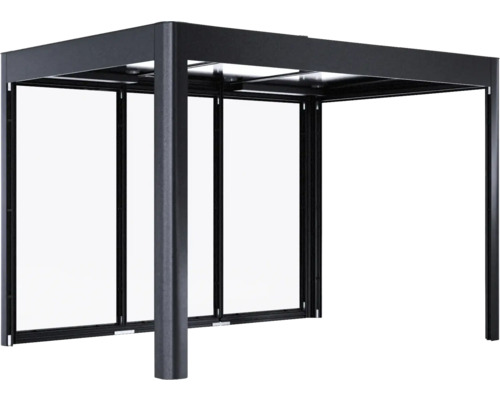 Pergola SunElements SunCover Infinity 3.2 avec paroi arrière 338 x 233 cm anthracite