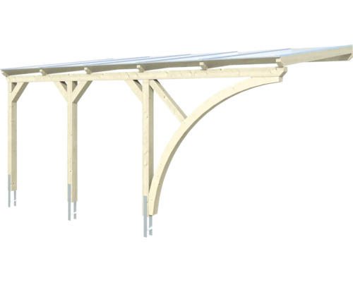 Holzcarport mit transparentem Dach