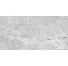 Graue Steinzeugfliese mit matter Oberfläche und Marmoroptik