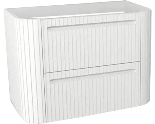 Meuble sous lavabo pour plan de lavabo Devo Gloria 2.0 lxhxp 70x50x42 cm premium white supermat strié