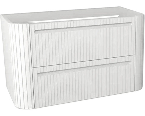 Waschtischunterschrank für Waschtischplatte Devo Gloria 2.0 BxHxT 86x50x42 cm premium white supermatt geriffelt