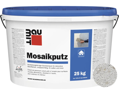 Baumit Mosaikputz M337 Montblanc Nature Line gebrauchsfertiger Dünnschichtdeckputz 2 mm weiss 25 kg