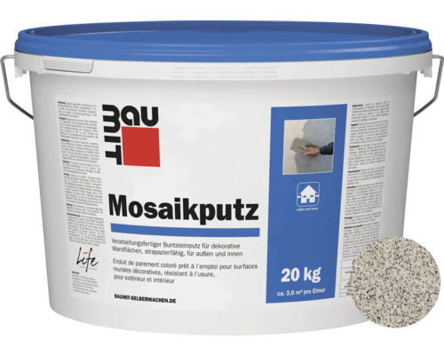 Baumit Mosaikputz M325 2 mm gebrauchsfertiger Dünnschichtdeckputz weiss-gelb-schwarz 20 kg