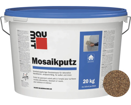 Baumit Mosaikputz M315 2 mm gebrauchsfertiger Dünnschichtdeckputz braun-bunt 20 kg