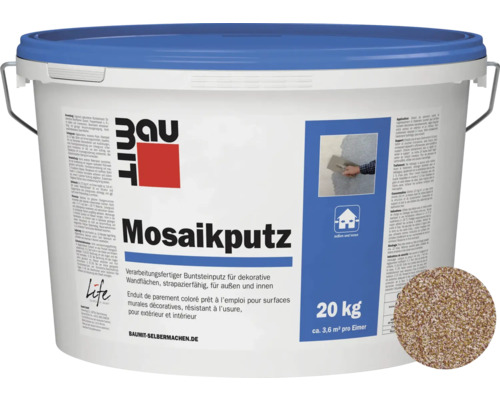 Baumit Mosaikputz M312 gebrauchsfertiger Dünnschichtdeckputz 2 mm weiss-braun-gelb 20 kg