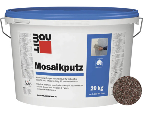 Enduit de granulats de marbre Baumit M313 blanc-noir-rouge 20 kg