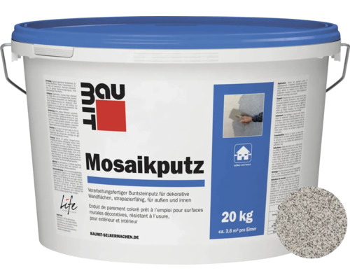 Enduit de granulats de marbre Baumit M329 gris clair-blanc 20 kg