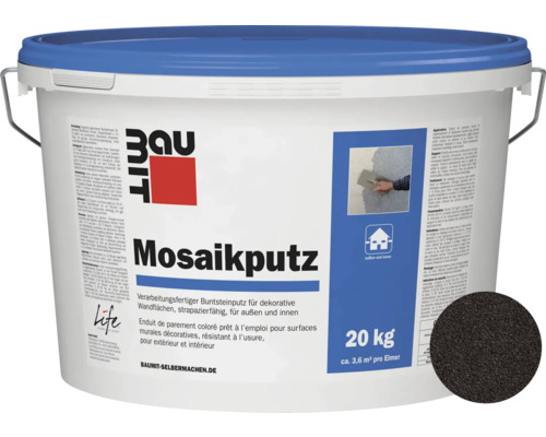 Enduit mosaïque M331 Baumit granulométrie 2 mm anthracite 20 kg