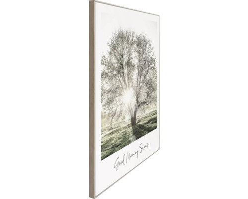 Gerahmtes Wandbild mit Baum und Sonnenschein Motiv für die Wanddekoration