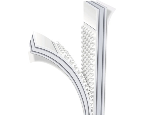 Querschnitt eines Klettbandes mit Haken und Schlaufen