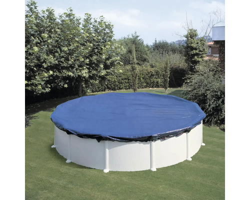 Bâche de protection de piscine Planet Pool PVC toute l'année pour l'été et l'hiver résistante aux UV 915x470 cm vert avec bande de traction