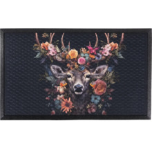 Paillasson avec motif cerf et fleurs
