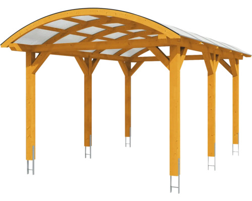 Holzcarport mit transparentem Dach