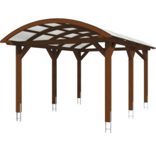 Holzcarport mit durchsichtigem Dach