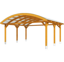 Carport en bois avec toit transparent