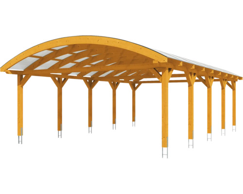 Holzcarport mit durchsichtigem Dach