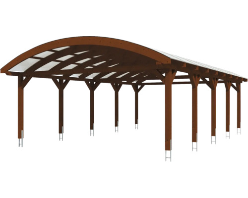 Carport en bois avec toit transparent