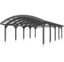 Carport en bois avec toit arrondi