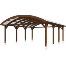 Carport en bois avec toit transparent