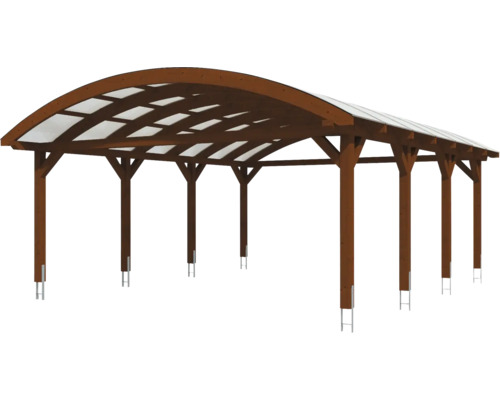 Holzcarport mit durchsichtigem Dach