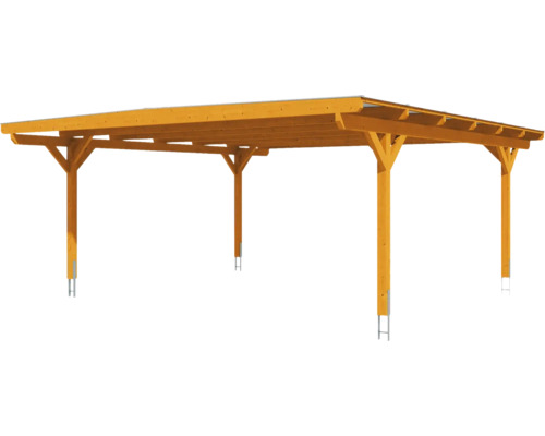 Carport en bois avec six poteaux
