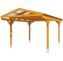 Freistehendes Holzcarport mit transparentem Dach
