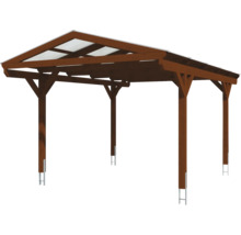Holzcarport mit Polycarbonat Dachplatten