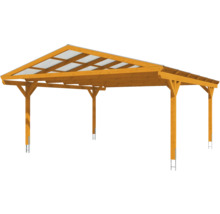 Holzcarport mit lichtdurchlässigem Dach
