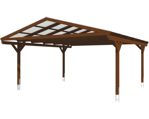 Holzcarport mit transparentem Dach