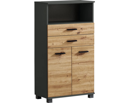 Highboard Möbelpartner Palermo BxHxT 59.8x110.5x32.6 cm artisan eiche/anthrazit